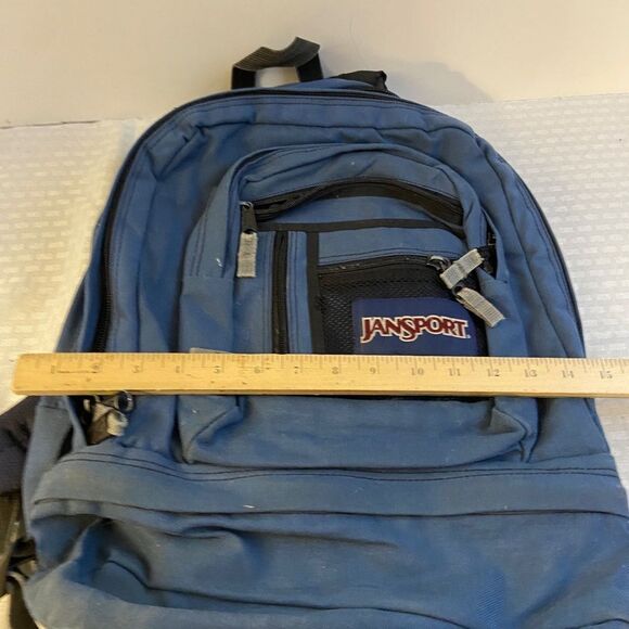 Blue Jansport hiking large hardback backpack waist strap - Picture 5 of 7